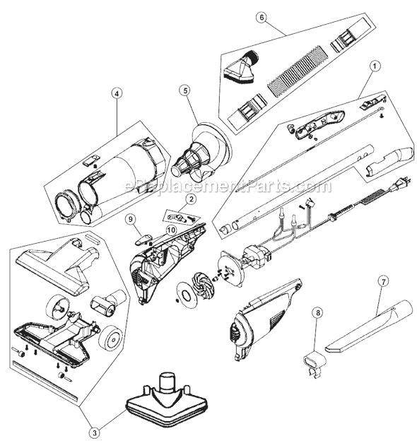 Page A Diagram and Parts List for M083410B  Dirt Devil Upright Vacuum